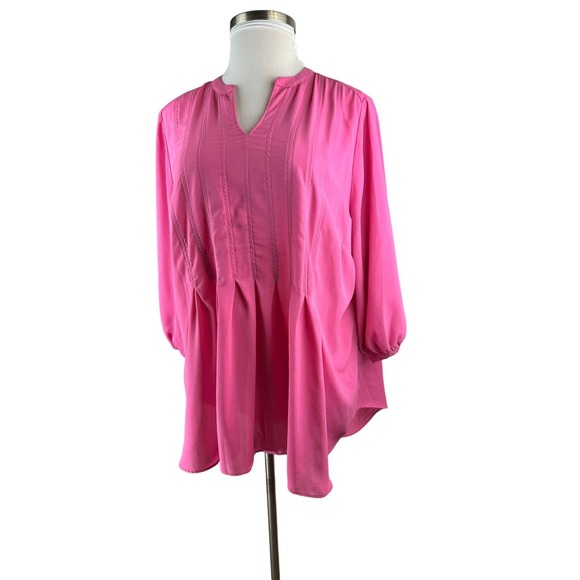 Melissa McCarthy x Seven7 Babydoll Hi Lo Flowy Blouse Plus Size 2X Top HW8794 - Picture 4 of 11